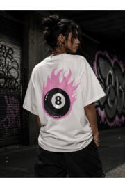 8 Ball Baskılı Oversize Streetwear Unisex Tişört