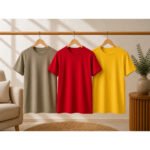 3’lü Çocuk Basic Tişört Seti %100 Pamuk Kısa Kollu Günlük Rahat Unisex Tshirt