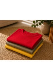 3’lü Çocuk Basic Tişört Seti %100 Pamuk Kısa Kollu Günlük Rahat Unisex Tshirt - Görsel 4